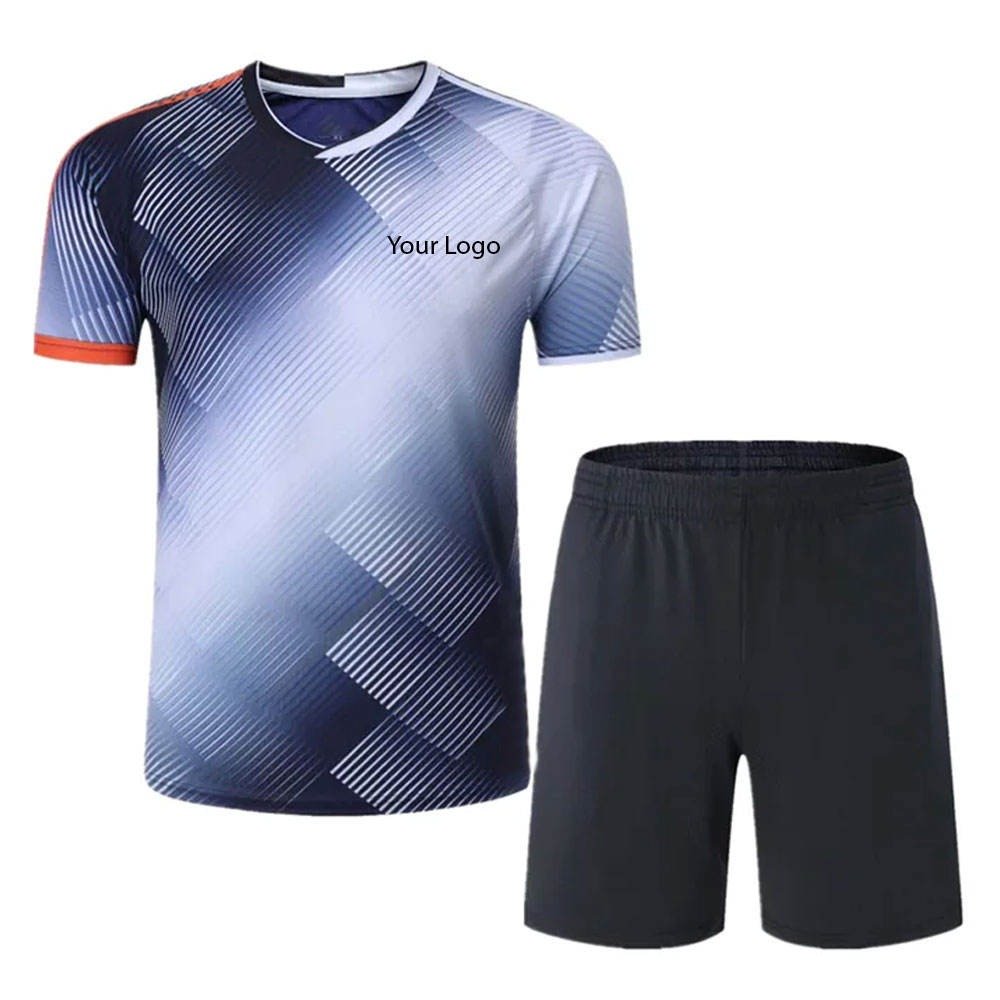 Grey and Blue Badminton Uniform