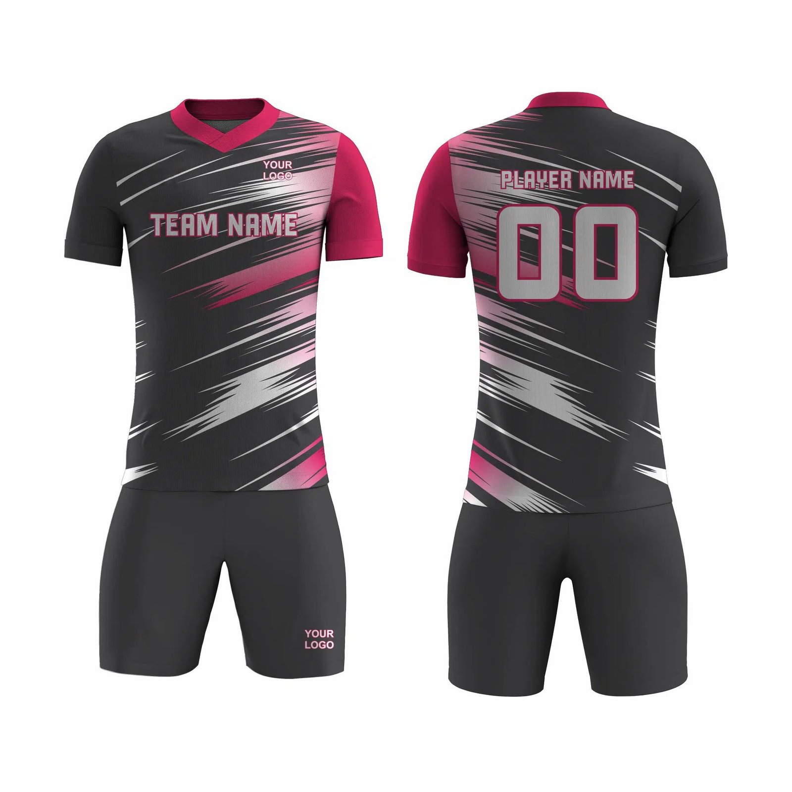 Pink and Dark Grey Badminton Uniform