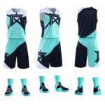 Sky and Dark Grey Basketball Uniform