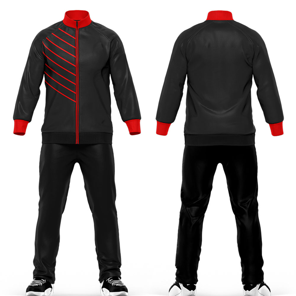 Men Blank Jogging Black Tracksuit