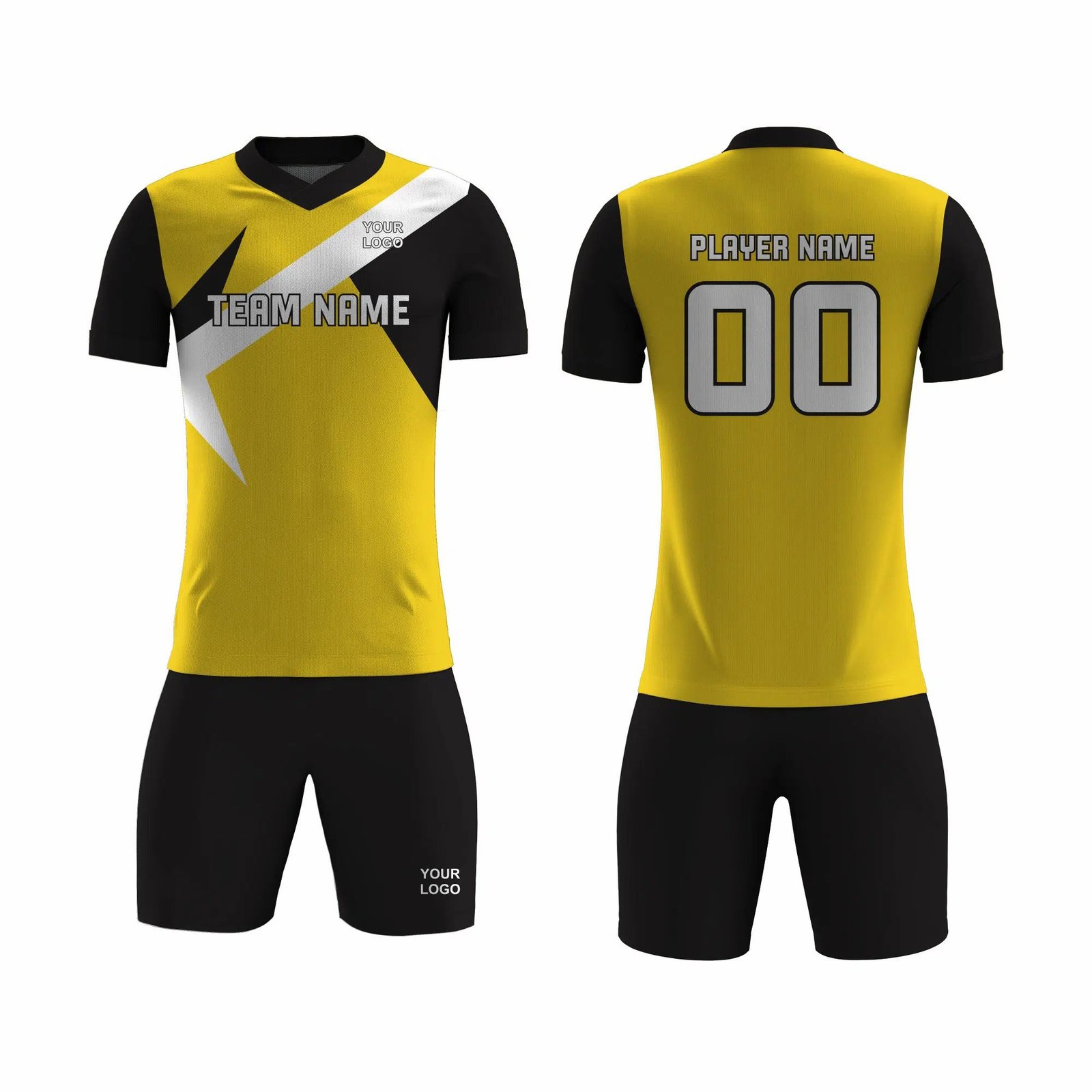 Yellow and Black Badminton Uniform