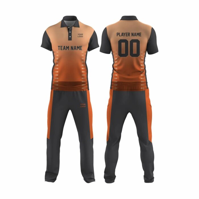 Orange and Grey Cricket Uniform