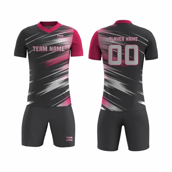 Pink and Dark Grey Badminton Uniform